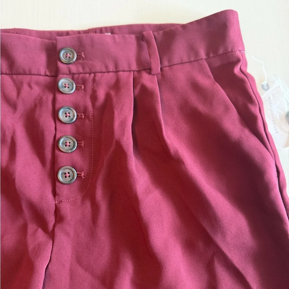 NWT Anthropologie 4 Sasha Button-Fly Tapered Crepe Pants